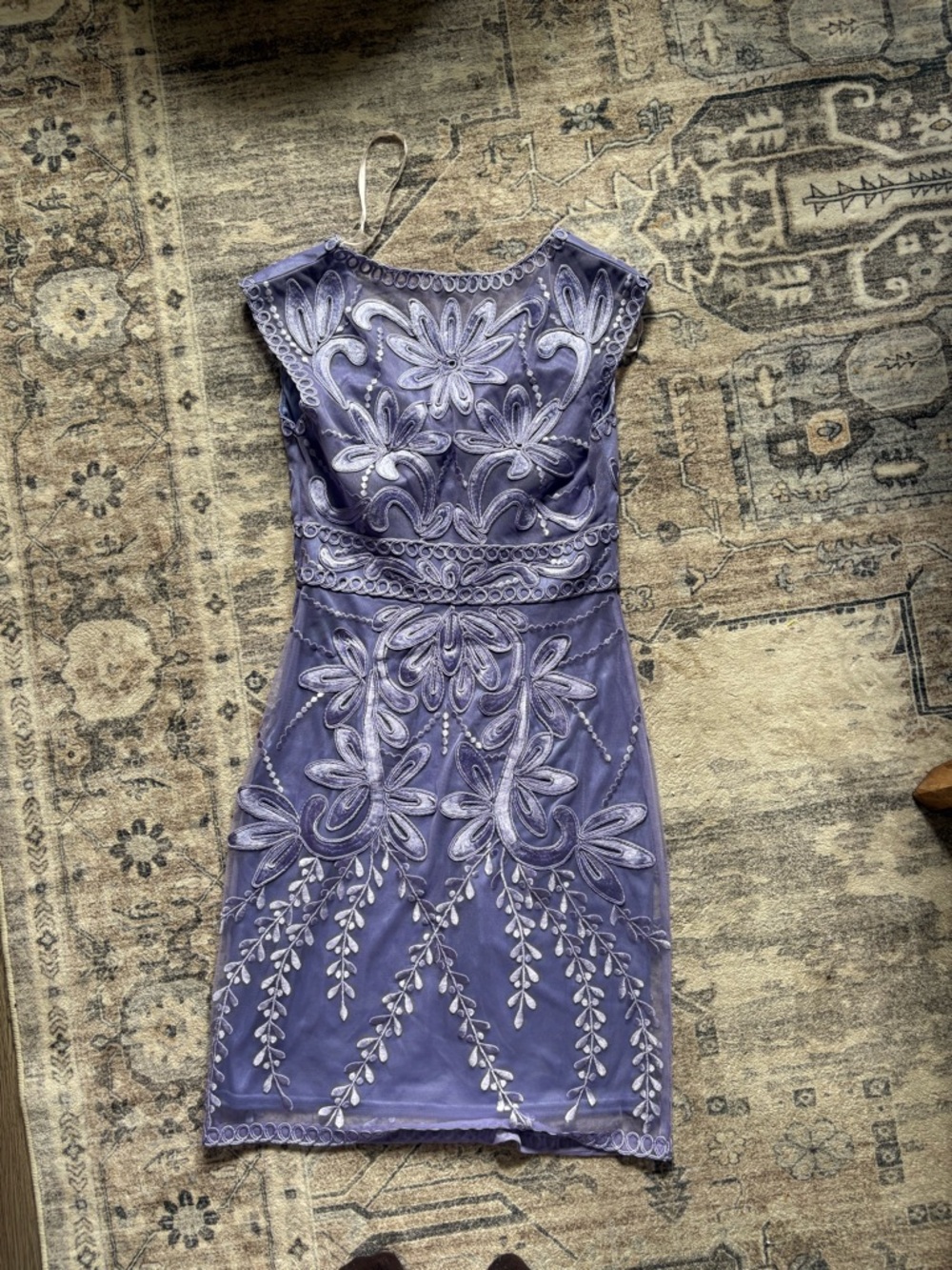 Vintage Y2K 90s Sue Wong purple cocktail dress intricate embroidery size 2 - Picture 8 of 12